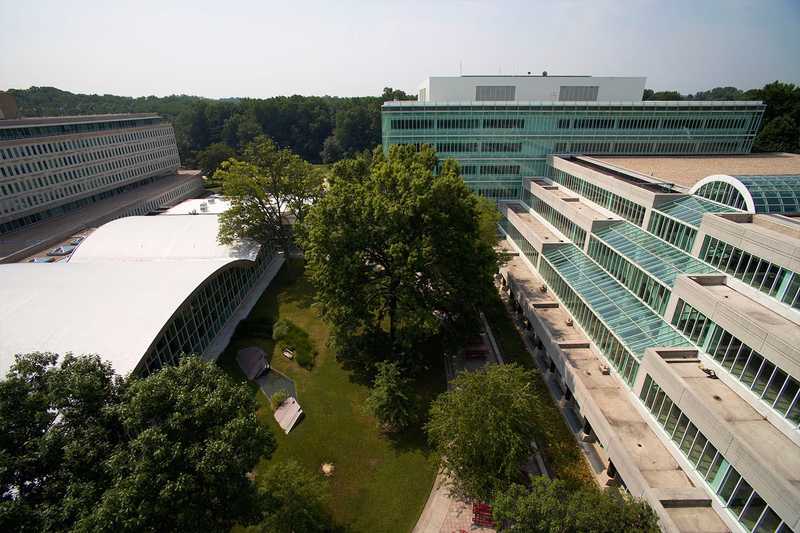 Arial view of headquarters courtyard