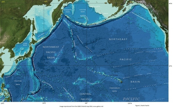 Figure 2: North Pacific sea floor
Image reproduced from the GEBCO World map 2014, www.gebco.net